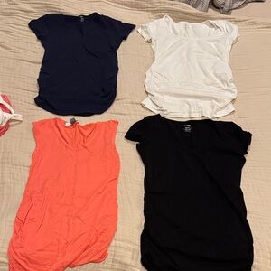 Old Navy Short Sleeve Tees - Navy, White, Coral (tank) , Black. All stretchy